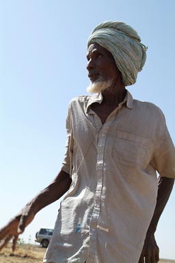 Cattle herder, blind old father, Waterhole, Mauritania, Sahel