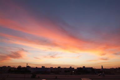 Sunset colours from Terrace, Auberge Sahara