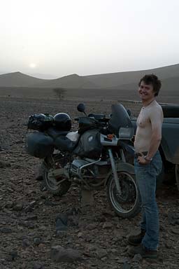 Getting clean after a dirty and dusty day driving desert roads