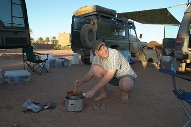 Mark preparing dinner