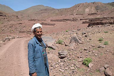 Brahim, a local chief, tea and b/fast we have in one of  the houses in the back