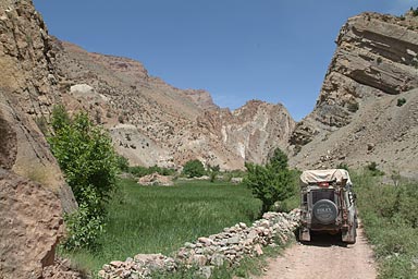 Land Rover and Valley and field