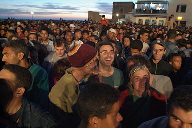 Crowd getting ready for a long night