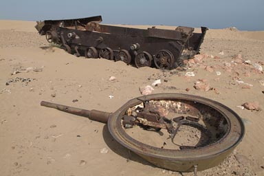 Rusty carcasse of Tank.