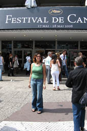 Hasna in Cannes at the time of the film festival.