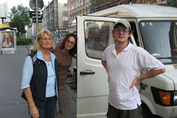 my mother Sylvia, Hasna and ms in front of home.