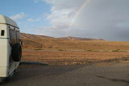 Rainbow and MB207, mountains in back