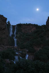 Cascade d'Ouzoud night and moon.