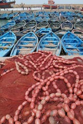 Essaouira, boats fishing net.