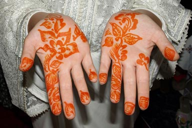 Henna, Moroccan Marriage, Orange Henna tatoo.