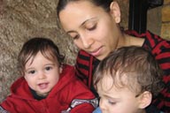 Countryside in Morocco, Wafa, Daniel and David, in January.