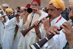 Festival Gnaoua/Gnawa, 2008 Essaouira, Morocco, wind players.
