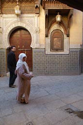 Fes, door of Mosque Ahmed Tijani.