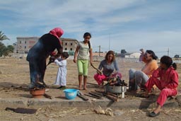 Aid El Adha, Moroccan countryside. BBQ of sheep heads.