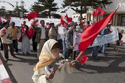 Pro Royality demo in Morocco, Essaouira. It is easy to find people who go down a road for some bucks and shout stuff they don't understand. 