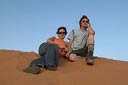 ms and Hasna in the dunes of Merzouga, morning light