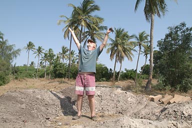 Rudi on his land in M'boro