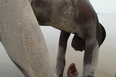 Senegalese boys on beach.