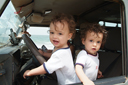 Twins behind volant, Djembering beach. Twins behind volant, Djembering beach.