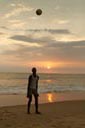 Footballer Lumley beach, Aberdeen, Freetown, Sierra Leone.