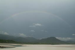 Rainbow, white sand, clouds, No2 river beach.