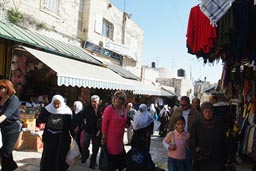 Jerusalem, crowded street behind Damascus gate.