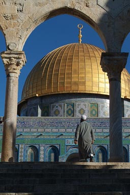 Muslim Arab enters Dome of the Rock.