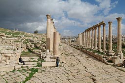 Jerash, Roman street and columns.