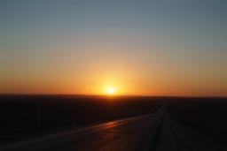 Sunset road back to Amman.