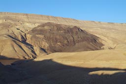 At-Tanur Mountain, black and white rock. Jordan, Kings Highway.