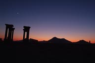 Tetrapylon and mountains, night, Palmyra Syria. Tetrapylon and mountains, night, Palmyra Syria.