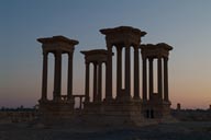 Twilight Tetrapylon, Palmyra. Twilight Tetrapylon, Palmyra.