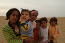 Bedouin childern Syrian desert near Deir az-Zor.