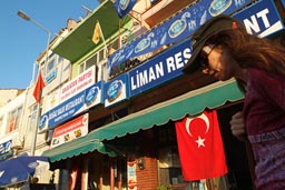 Restaurants, and Efes ads, Gelibolu, Turkey.