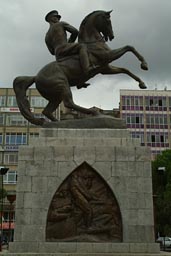Statue by Austrian Heinrich Krippel of Ataturk on horse.