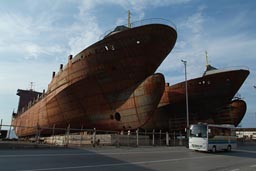 Eregli, Turkey, 2 ships, drydocks, shipyard.