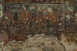 Tourists engravings, Frescoes, Sumela Monastery.