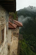 Sumela Monastery. Turkey, outlook, valley, snow.