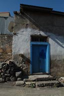 Erzurum blue door, satelite dish.