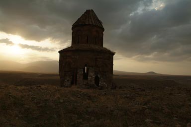 Evening mood, Armenian church St. Gregory of the Abughamrents. Ani, Turkey.