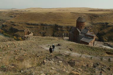 St. Gregory of Tigran Honents, Muslim women on slope. Ani, Turkey.