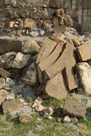 Engravings on rubble, Armenian Church of the redeemer Ani, Turkey