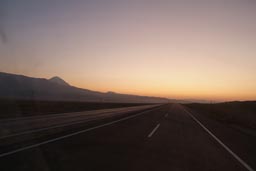 Morning, road to sunrise, Mount Ararat region Turkey, road to Iran.