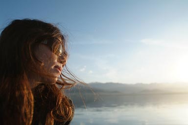 Christina on Lake Van on way back.