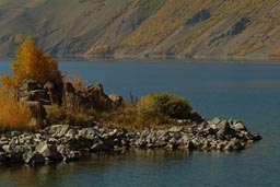 Islet, in biggest Nemrut lake, eastern Turkey near Lake Van.