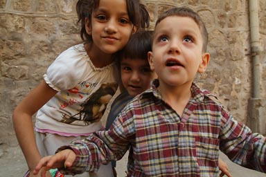 Mardin, excited children.