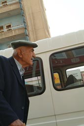 Old man, french hat, Mardin, Turkey.