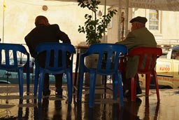 Olds, tea in a cafe in Mardin, Turkey.