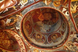 Frescoe, dome, rock church, Goerem.