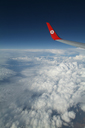 Turkish Airlines, wing over clouds. Turkish Airlines, wing over clouds.
